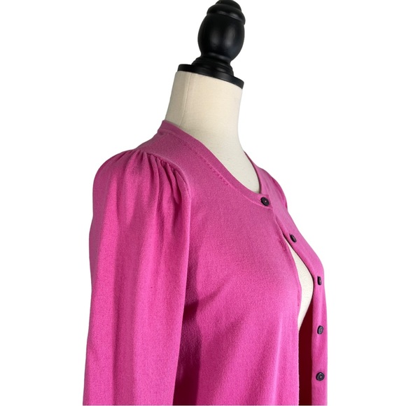 Boden Cotton Crewneck Cardigan Sweater Candy Pink Long Sleeve, Size XS - Picture 6 of 10